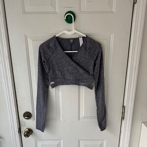 Ivivva Girls Long Sleeve Wrap Around Cropped Shirt